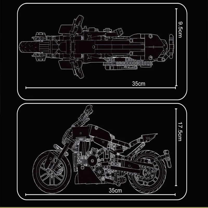 TiaGole MOC Building Block Set: Classic Motorcycle Ducati Diavel 1260 T3035