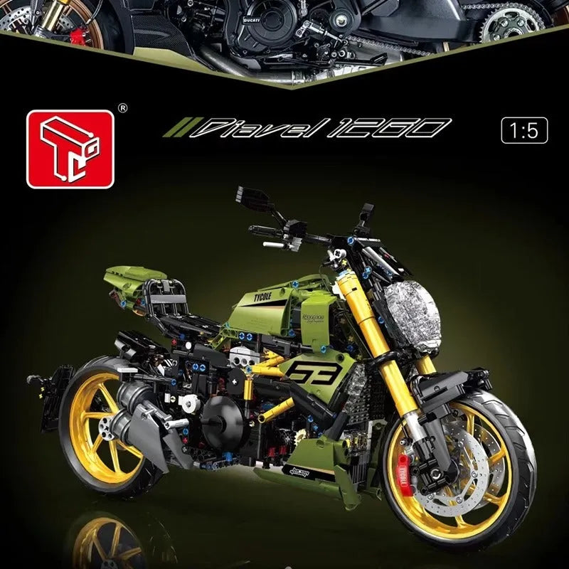TiaGole MOC Building Block Set: Ducati Diavel 1260 Classic Motorcycle T4021