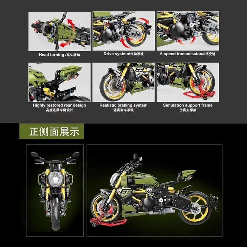 TiaGole MOC Building Block Set: Ducati Diavel 1260 Classic Motorcycle T4021