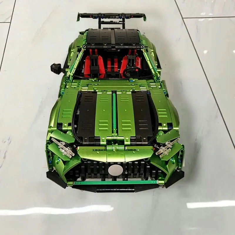 TiaGole MOC Motorized Building Block Set: Electroplated AMG GT Sport Racing Car T5019