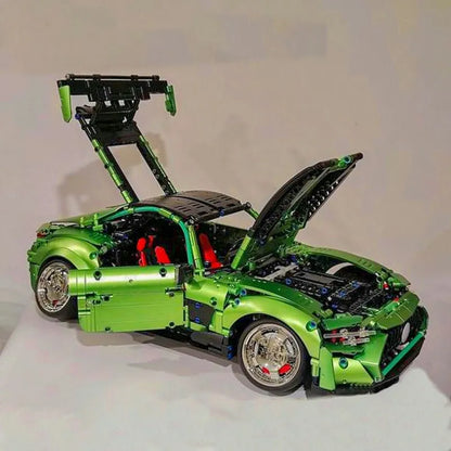 TiaGole MOC Motorized Building Block Set: Electroplated AMG GT Sport Racing Car T5019