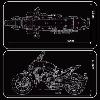TiaGole MOC Building Block Set: Electroplated Luxury Racing Motorcycle T3034