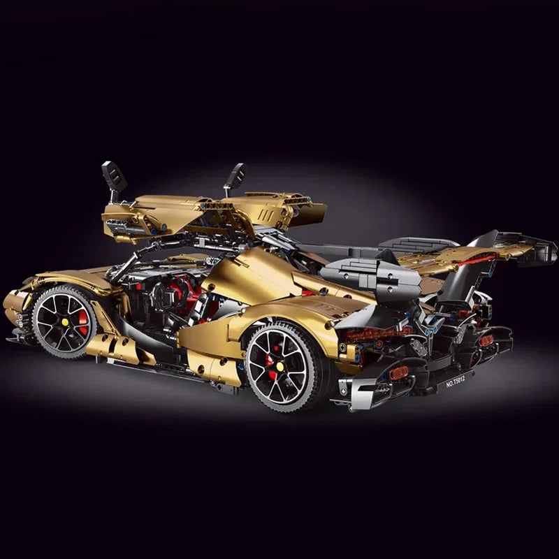TiaGole MOC Motorized Building Block Set: Electroplated RC Apollo IE Super Racing Car T5012C, Model T5012CPF