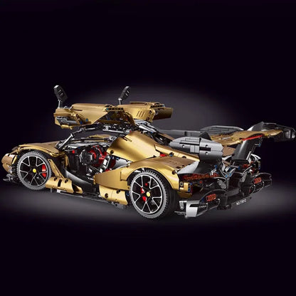 TiaGole MOC Motorized Building Block Set: Electroplated RC Apollo IE Super Racing Car T5012C, Model T5012CPF
