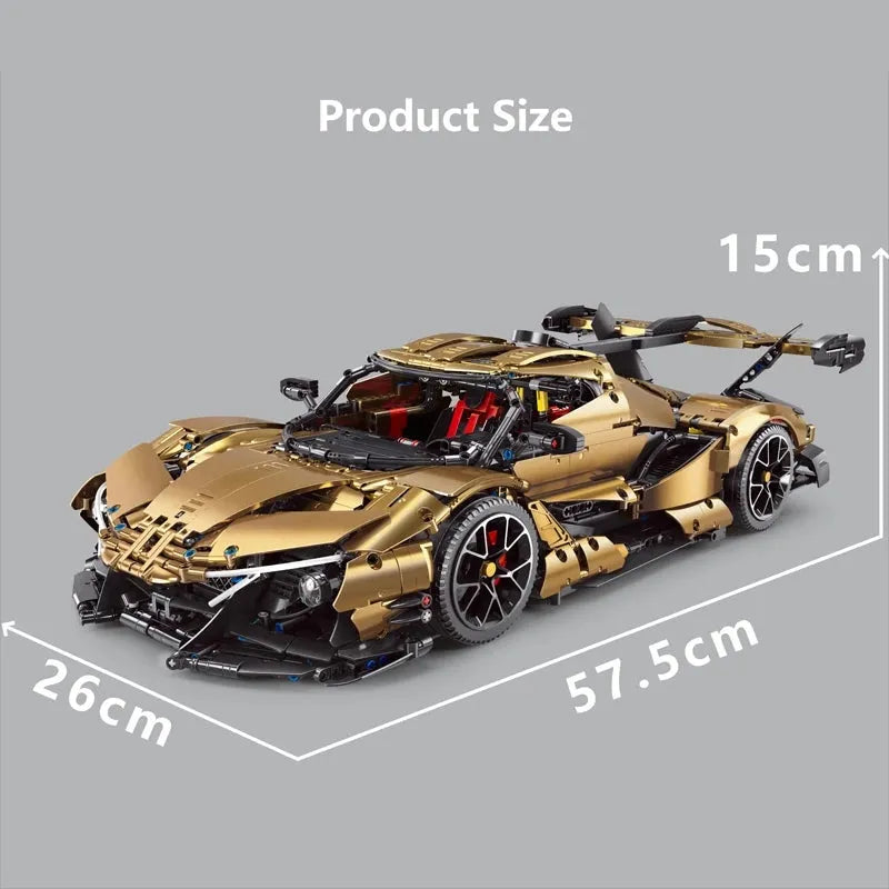 TiaGole MOC Motorized Building Block Set: Electroplated RC Apollo IE Super Racing Car T5012C, Model T5012CPF