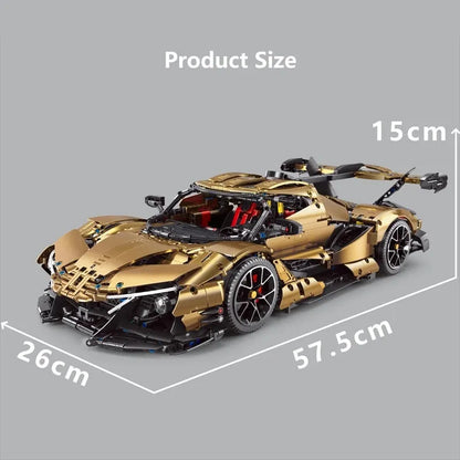 TiaGole MOC Motorized Building Block Set: Electroplated RC Apollo IE Super Racing Car T5012C, Model T5012CPF