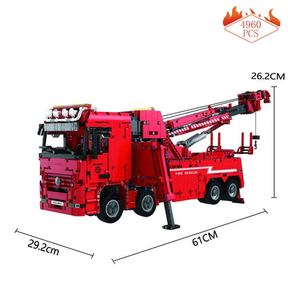 TiaGole MOC Motorized Building Block Set: APP RC Water Rescue Fire Truck, Model T4017R