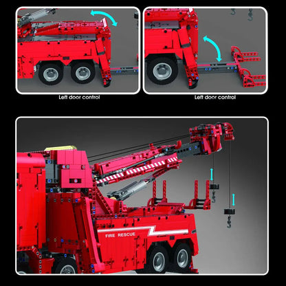 TiaGole MOC Motorized Building Block Set: APP RC Water Rescue Fire Truck, Model T4017R