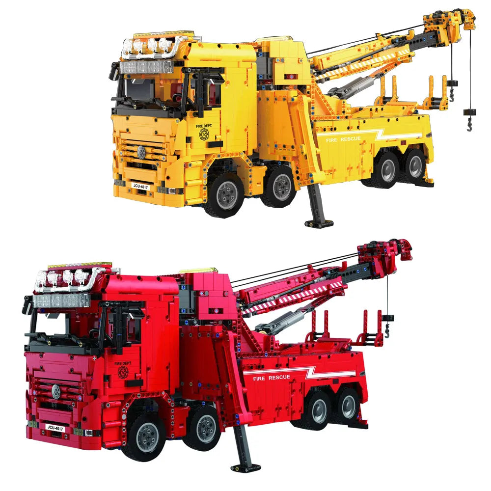 TiaGole MOC Motorized Building Block Set: APP RC Water Rescue Fire Truck, Model T4017R