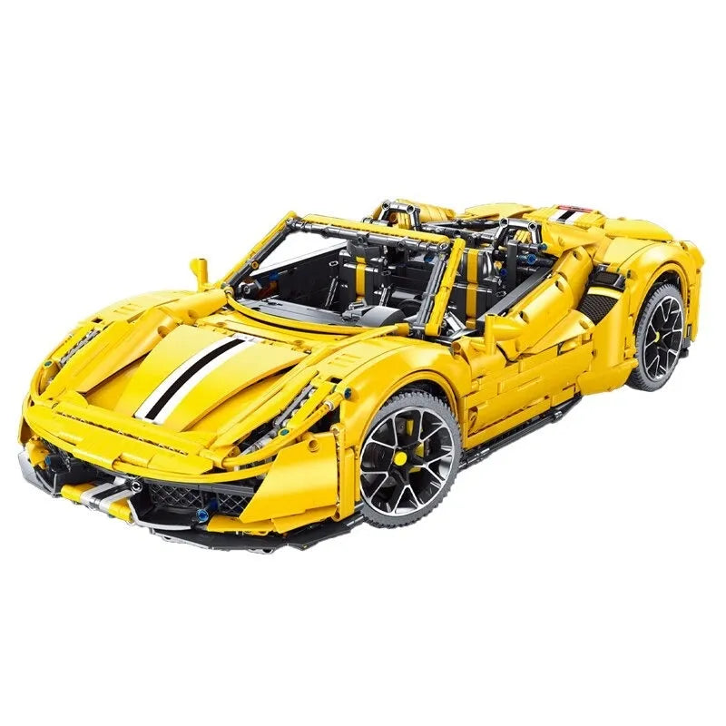 TiaGole MOC Motorized Building Block Set: Ferrari 488 Super Racing Sports Car T5005A