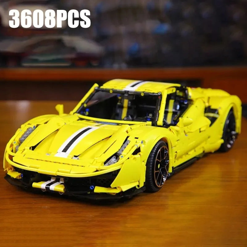 TiaGole MOC Motorized Building Block Set: Ferrari 488 Super Racing Sports Car T5005A
