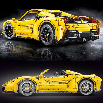 TiaGole MOC Motorized Building Block Set: Ferrari 488 Super Racing Sports Car T5005A