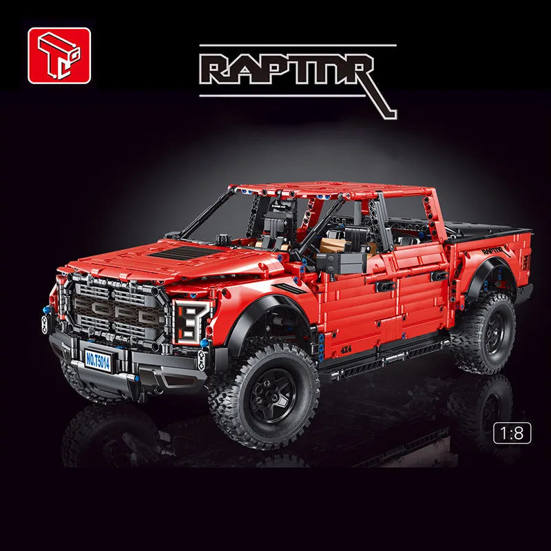 TiaGole MOC Motorized Building Block Set: Ford F-150 Raptor Pickup Truck Tech T5014A