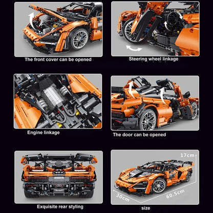 TiaGole MOC Motorized Building Block Set: Hypercar McLaren Senna Racing Car T5013
