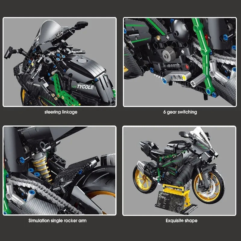 TiaGole MOC Building Block Set: KAWASAKI H2R Racing Motorcycle T4019
