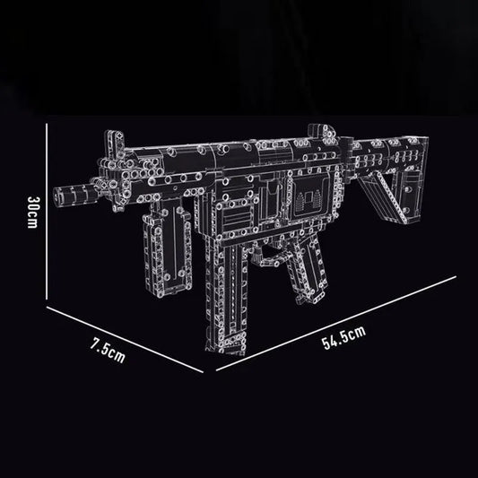 TiaGole MOC Motorized Building Block Set: MP5 Submachine Gun Weapon T2035