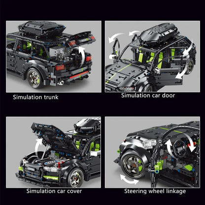 TiaGole MOC Building Block Set: Motorized RC Audi RS6 Avant Racing Car T5023, Model T5023PF