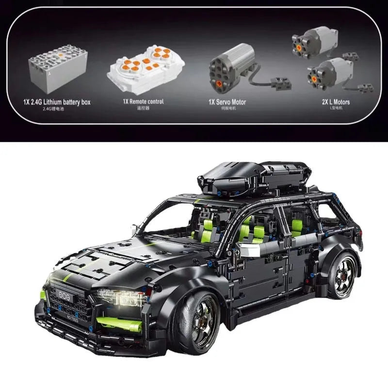 TiaGole MOC Building Block Set: Motorized RC Audi RS6 Avant Racing Car T5023, Model T5023PF
