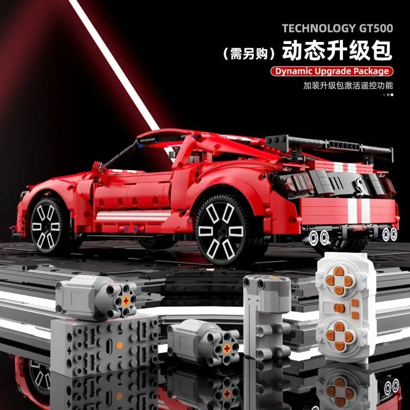 TiaGole MOC Building Block Set: Motorized RC Classic Shelby GT500 Racing Car, Model T5017BPF
