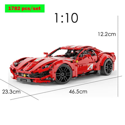 TiaGole MOC Building Block Set: Motorized RC Ferrari Berlinetta Sports Car, Model T5001PF