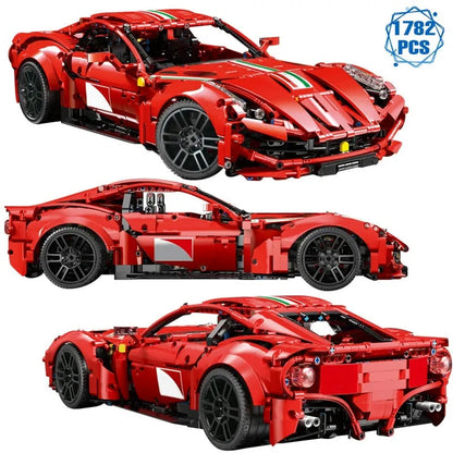TiaGole MOC Building Block Set: Motorized RC Ferrari Berlinetta Sports Car, Model T5001PF