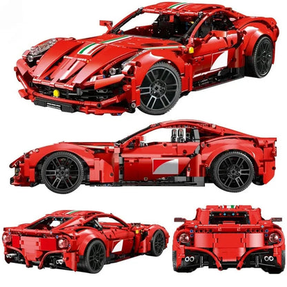 TiaGole MOC Building Block Set: Motorized RC Ferrari Berlinetta Sports Car, Model T5001PF