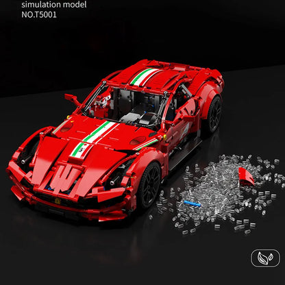 TiaGole MOC Building Block Set: Motorized RC Ferrari Berlinetta Sports Car, Model T5001PF