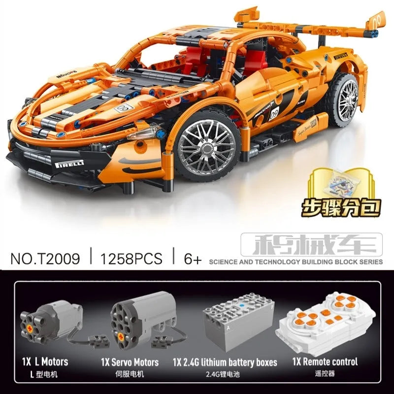 TiaGole MOC Building Block Set: Motorized RC McLaren P1 Sports Car T2009, Model T2009PF