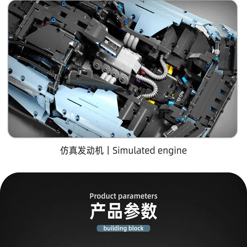 TiaGole MOC Building Block Set: Motorized RC McLaren Senna Hypercar T5013A, Model T5013APF