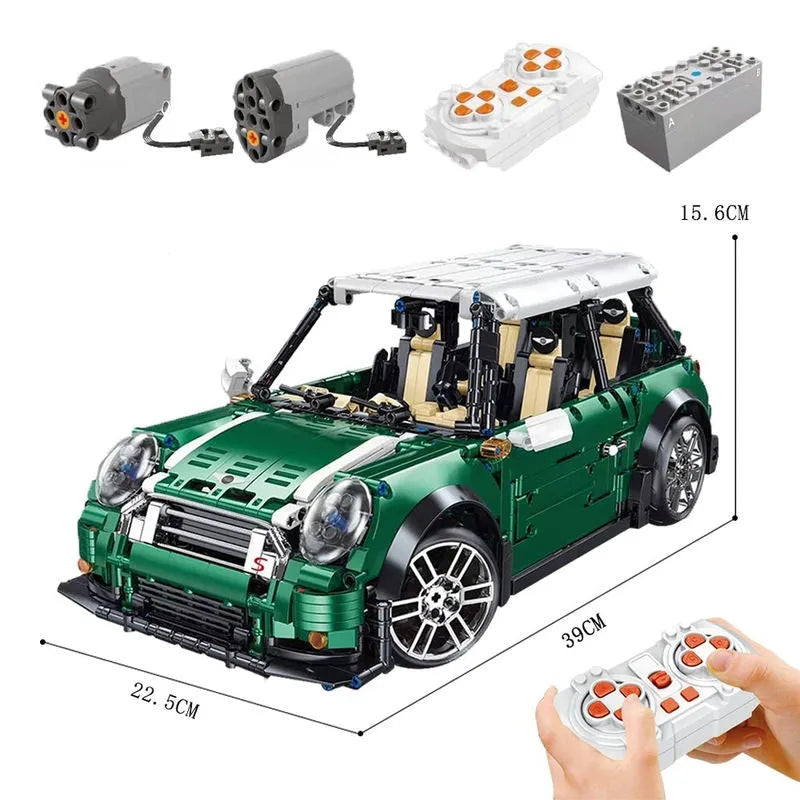 TiaGole MOC Building Block Set: Motorized RC MINI Cooper S Sports Car T5025A, Model T5025APF