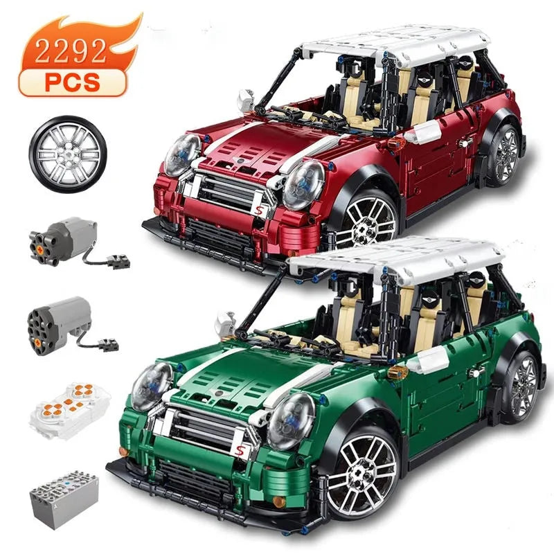 TiaGole MOC Building Block Set: Motorized RC MINI Cooper S Sports Car T5025A, Model T5025APF