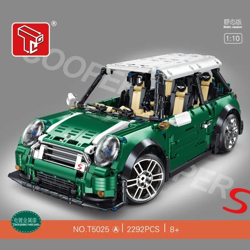 TiaGole MOC Building Block Set: Motorized RC MINI Cooper S Sports Car T5025A, Model T5025APF