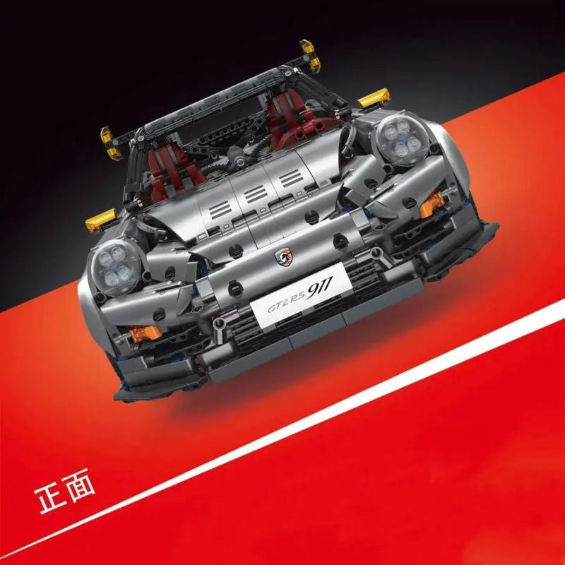 TiaGole MOC Building Block Set: Motorized RC Porsche 911 GT2 RS Sports Car, Model T5026APF