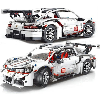 TiaGole MOC Building Block Set: Motorized RC Porsche 911 RSR Sports Car T2008, Model T2008PF