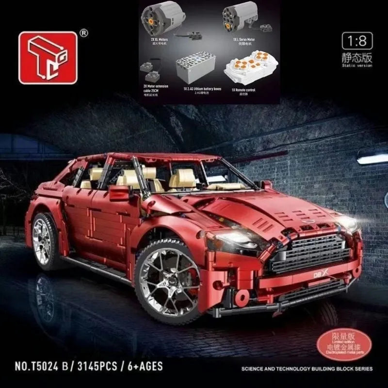 TiaGole MOC Building Block Set: Motorized RC Racing Aston Martin DBX Car, Model T5024BPF