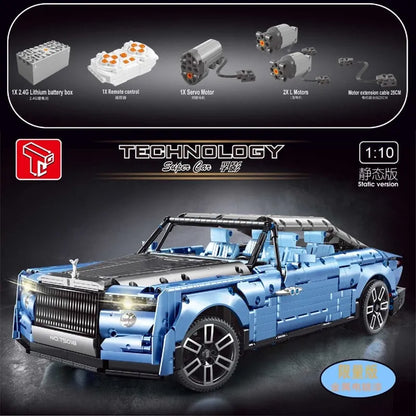 TiaGole MOC Building Block Set: Motorized RC RR Boat Tail Classic Luxury Car, Model T5018PF