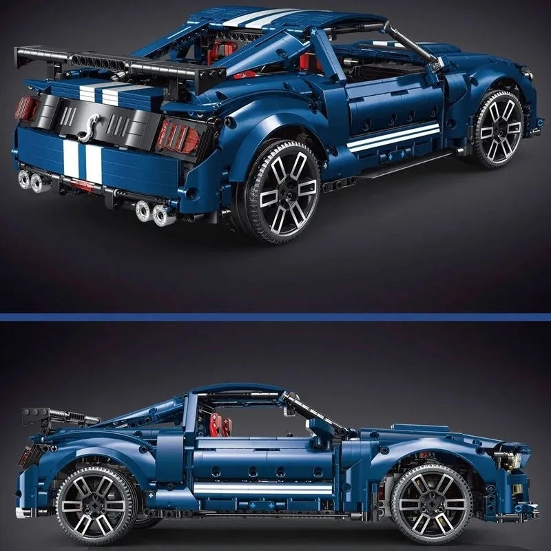 TiaGole MOC Building Block Set: Motorized RC Shelby GT500 Classic Racing Car, Model T5017APF