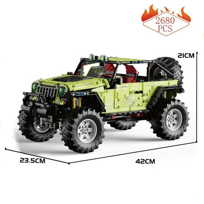 TiaGole MOC Motorized Building Block Set: Off-Road JEEP Wrangler Trailcat SUV Car T5010A
