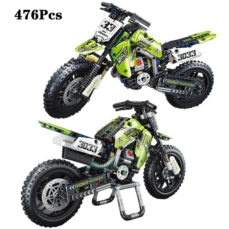 TiaGole MOC Building Block Set: Off-Road Kawasaki KX450 Motocross T3033