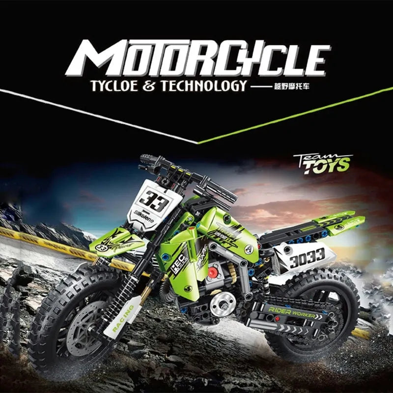 TiaGole MOC Building Block Set: Off-Road Kawasaki KX450 Motocross T3033