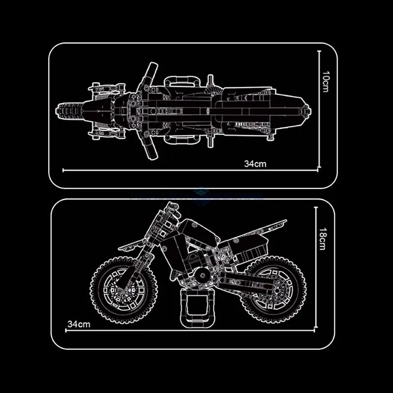TiaGole MOC Building Block Set: Off-Road Kawasaki KX450 Motocross T3033