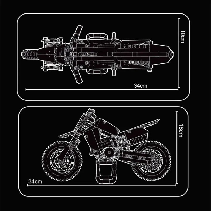 TiaGole MOC Building Block Set: Off-Road Kawasaki KX450 Motocross T3033