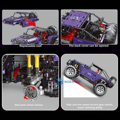 TiaGole MOC Motorized Building Block Set: Off-Road RC SUV JEEP Wrangler Trailcat T5010B, Model T5010BPF