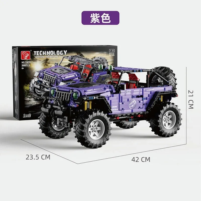 TiaGole MOC Motorized Building Block Set: Off-Road RC SUV JEEP Wrangler Trailcat T5010B, Model T5010BPF