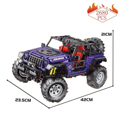 TiaGole MOC Motorized Building Block Set: Off-Road RC SUV JEEP Wrangler Trailcat T5010B, Model T5010BPF