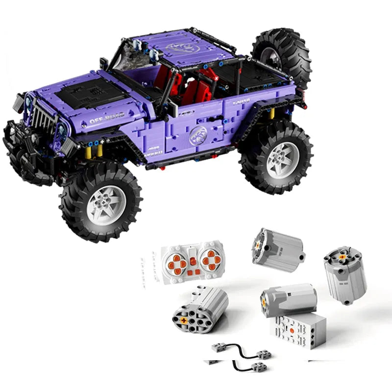 TiaGole MOC Motorized Building Block Set: Off-Road RC SUV JEEP Wrangler Trailcat T5010B, Model T5010BPF