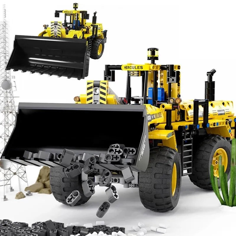 TiaGole MOC Motorized Building Block Set: RC APP Front Loader Tractor Truck, Model T4002