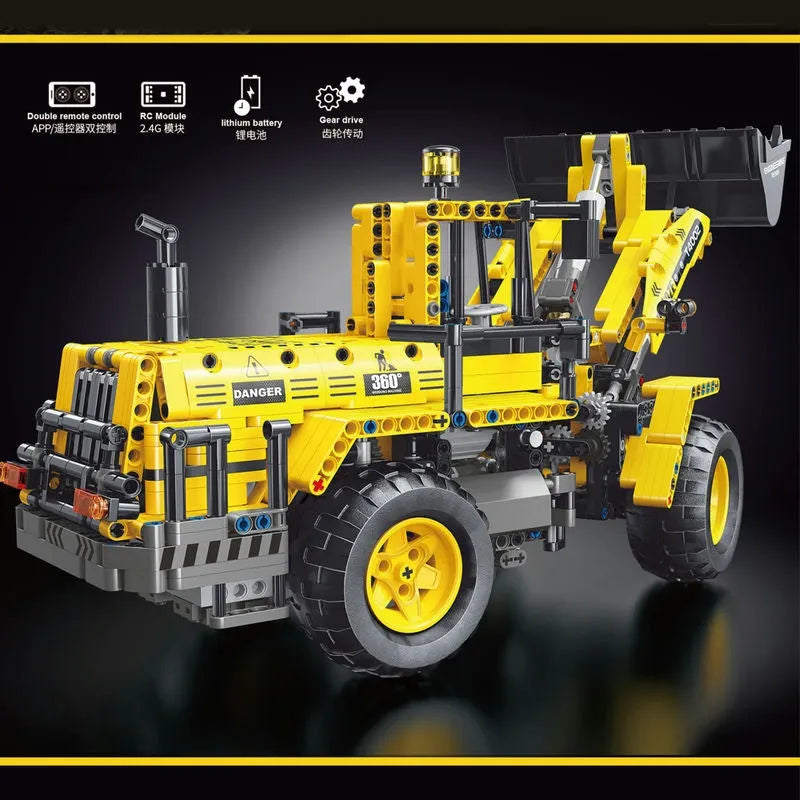 TiaGole MOC Motorized Building Block Set: RC APP Front Loader Tractor Truck, Model T4002