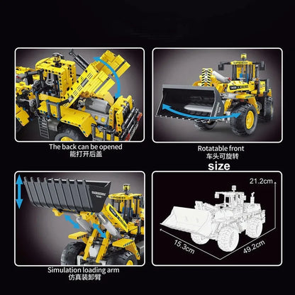 TiaGole MOC Motorized Building Block Set: RC APP Front Loader Tractor Truck, Model T4002