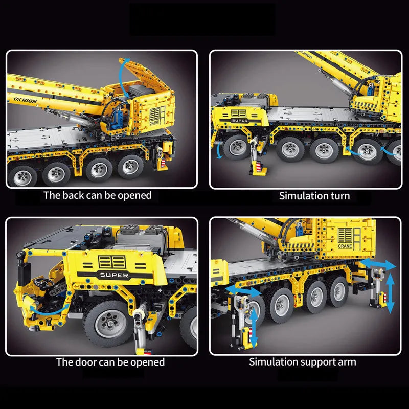 TiaGole MOC Building Block Set: RC Motorized Heavy Lift Crane Truck T4004